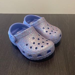 Purple Glitter Crocs